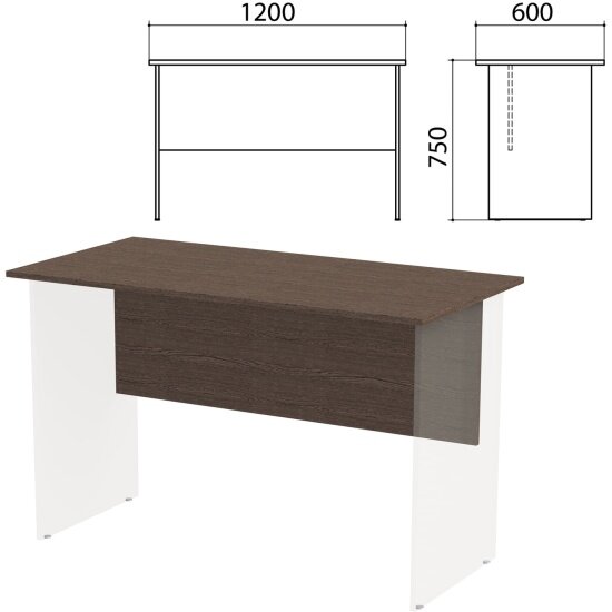 Столешница, царга Канц " стола письменного 1200х600х750 мм, цвет венге, СК22.16.1