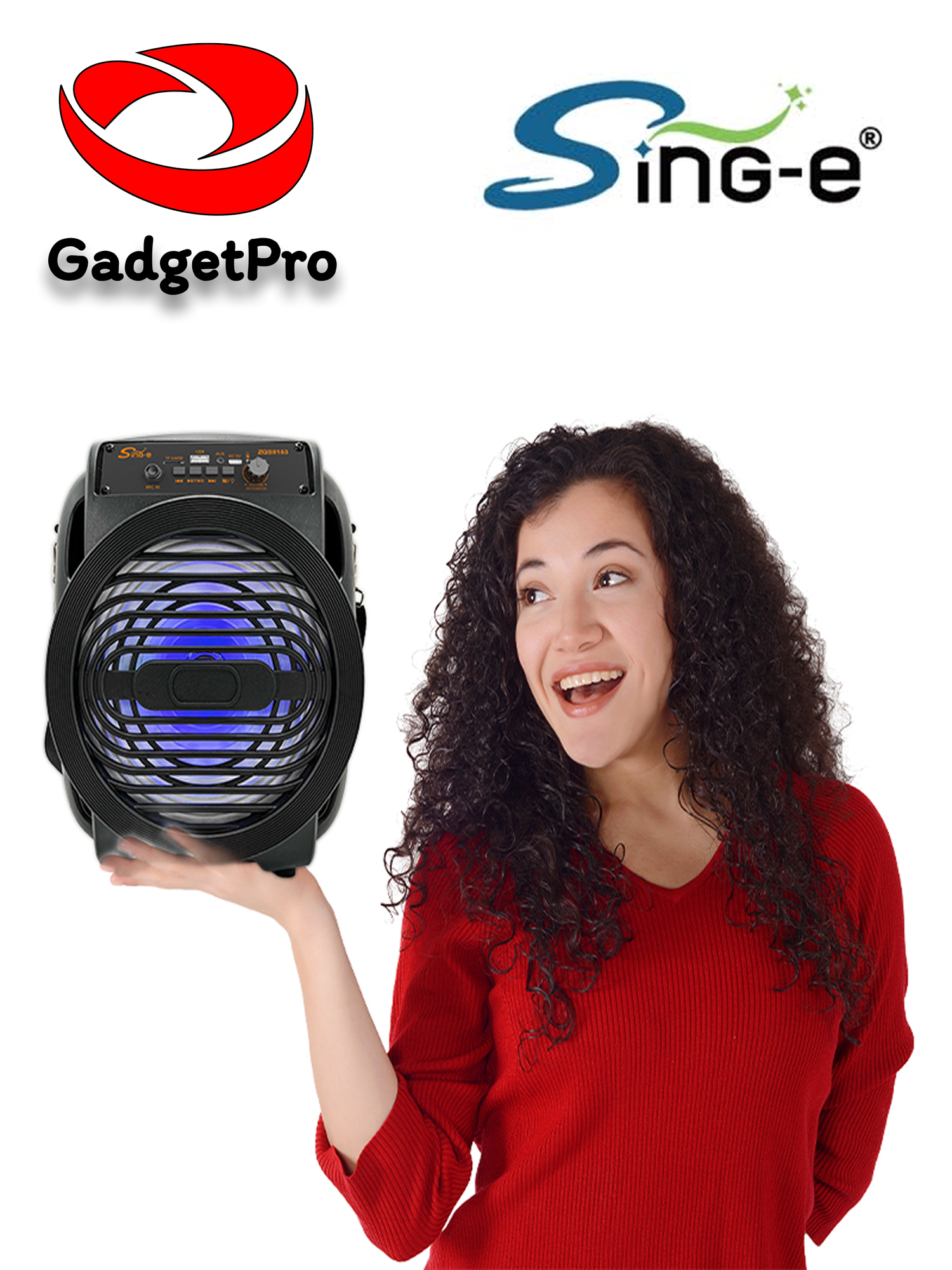 Портативная колонка SING-E ZQS8153, 8", Bluetooth 5.0, 30 Вт, караоке, FM, USB, TF, черная