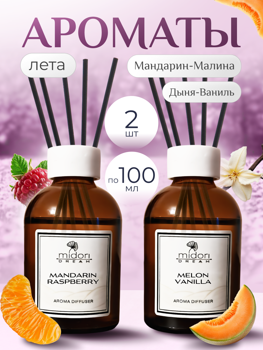 Набор ароматических диффузоров c палочками для дома Midori DREAM 2 шт