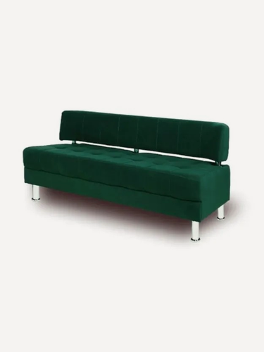 Изображение товара Диван прямой прага 150х67х77 см, нераскладной, зеленый велюр