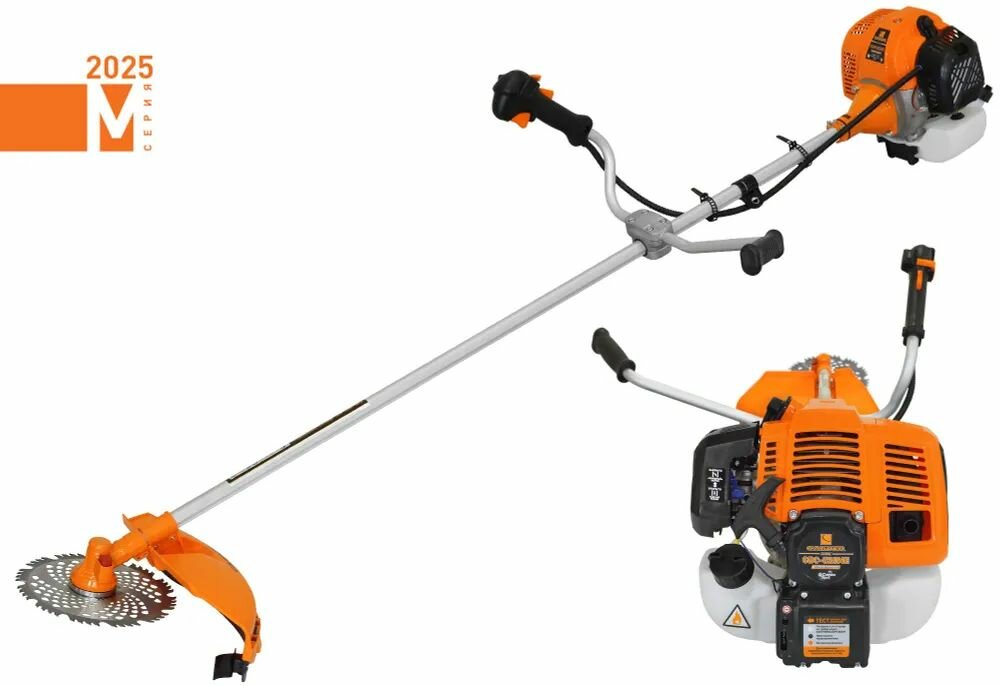 Триммер Carver GBC-520ME(15кВт/2л. с руль разб. вал гол. М10х1.25L+нож48/230х25.4 комбостарт ранец)