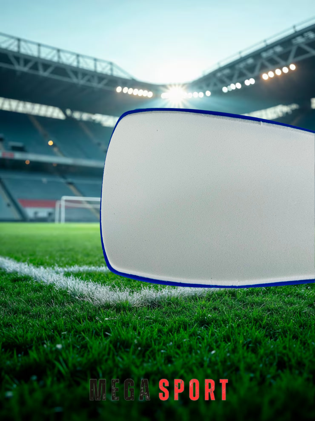 Щитки для футбола, ударопрочный пластик, с липучками, голубые — фото 1