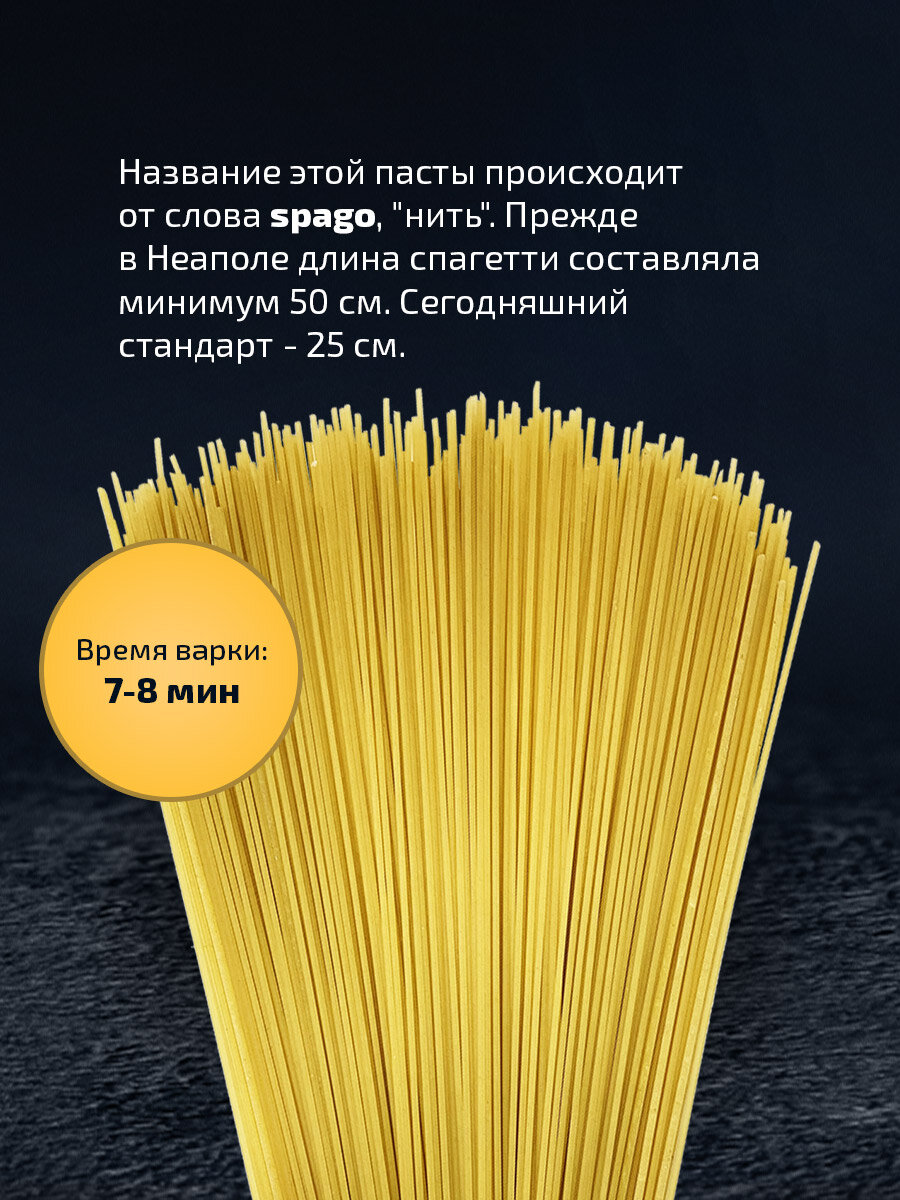 Макароны из твердых сортов пшеницы, паста, лапша длинная, спагетти №114. 450г. — фото 1
