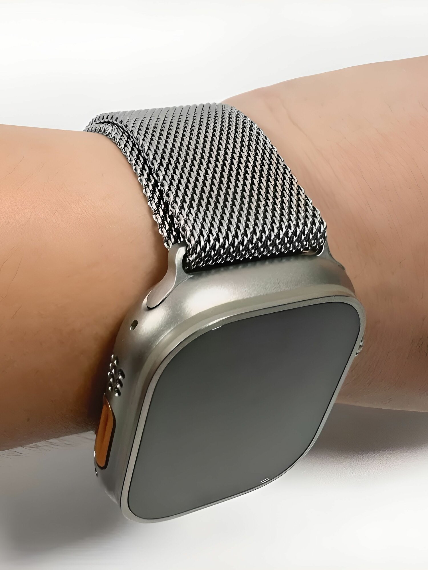 Ремешок для Apple Watch 49 / 45 / 44 mm Natural Titanium New Milanese Loop — фото 1