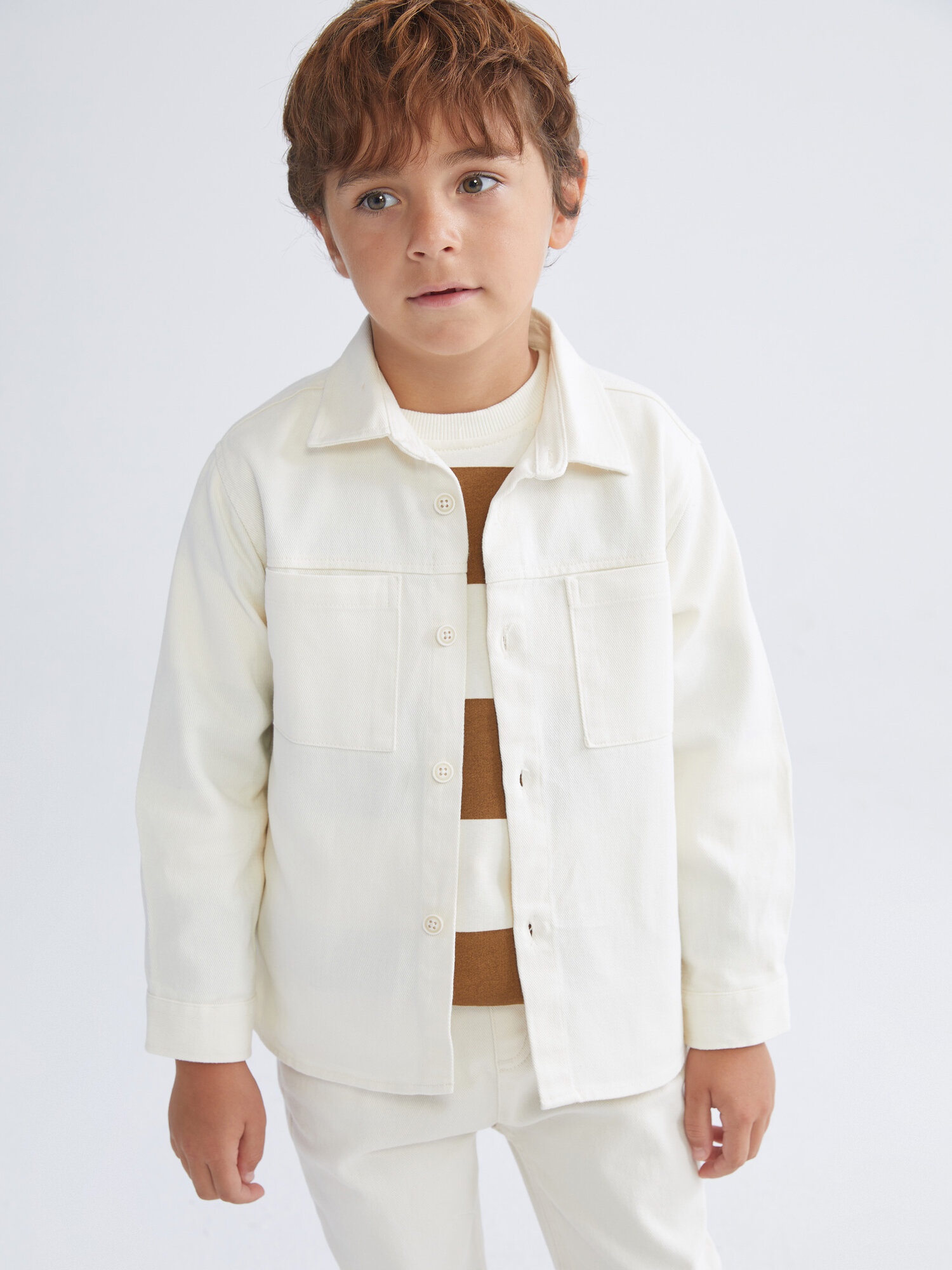 Рубашка LC Waikiki размер 3-4 года светло-бежевый