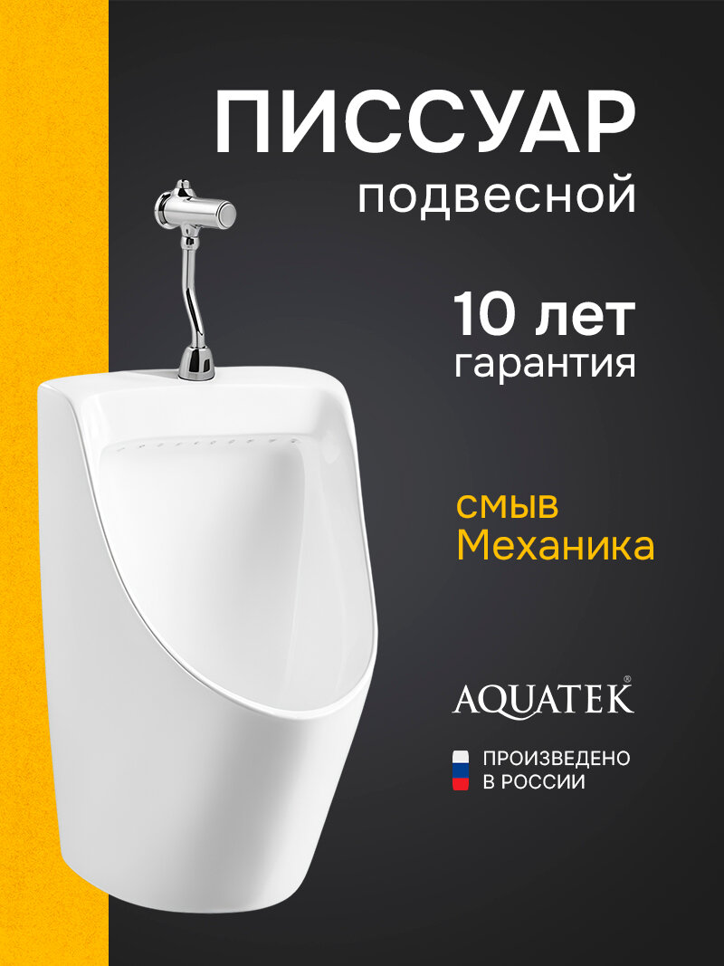 Писсуар Aquatek AQ3040-F-00 с горизонтальным выпуском белый