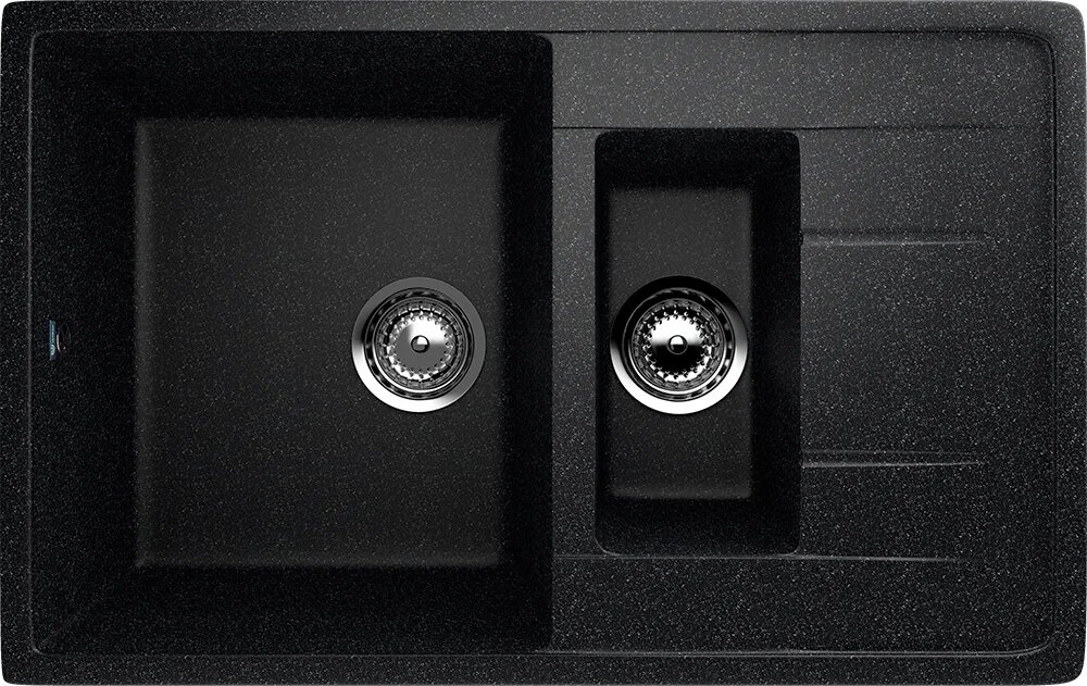 Мойка кухонная Ulgran U-205 -308 прямоугольная 77x50 мойка для кухни с крылом матовая черная