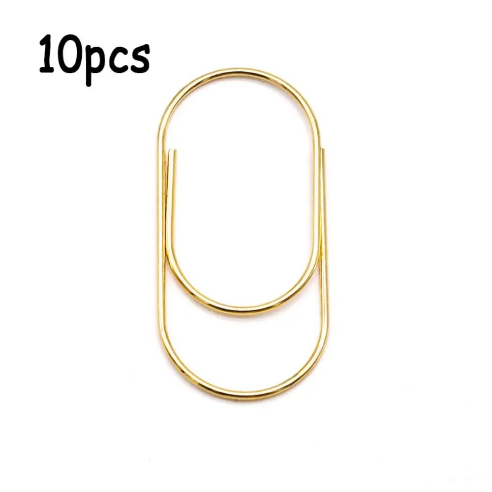 Набор стильных канцелярских зажимов из прочного металла в цвете розовое золото 10 штук для офиса и дома