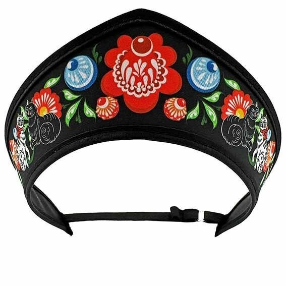 Кокошник-ободок Centrum Русские промыслы чёрный универсальный размер регулируемая резинка