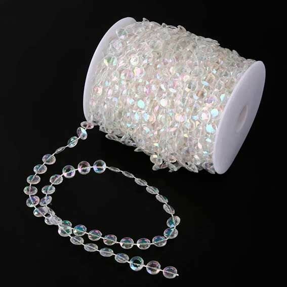 Бусы елочные Льдинка перламутровые 2.7 м пластиковые