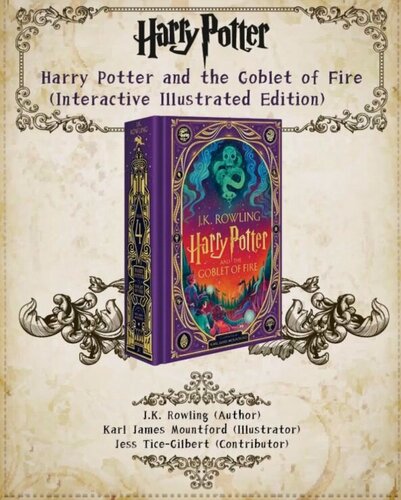 Изображение товара Трехмерная интерактивная книга "Гарри Поттер и кубок огня", новое издание 2025 года, Гарри Поттер №4, Издание Minalima в твердом переплете, раскрашенное "Гарри Поттер и кубок огня".