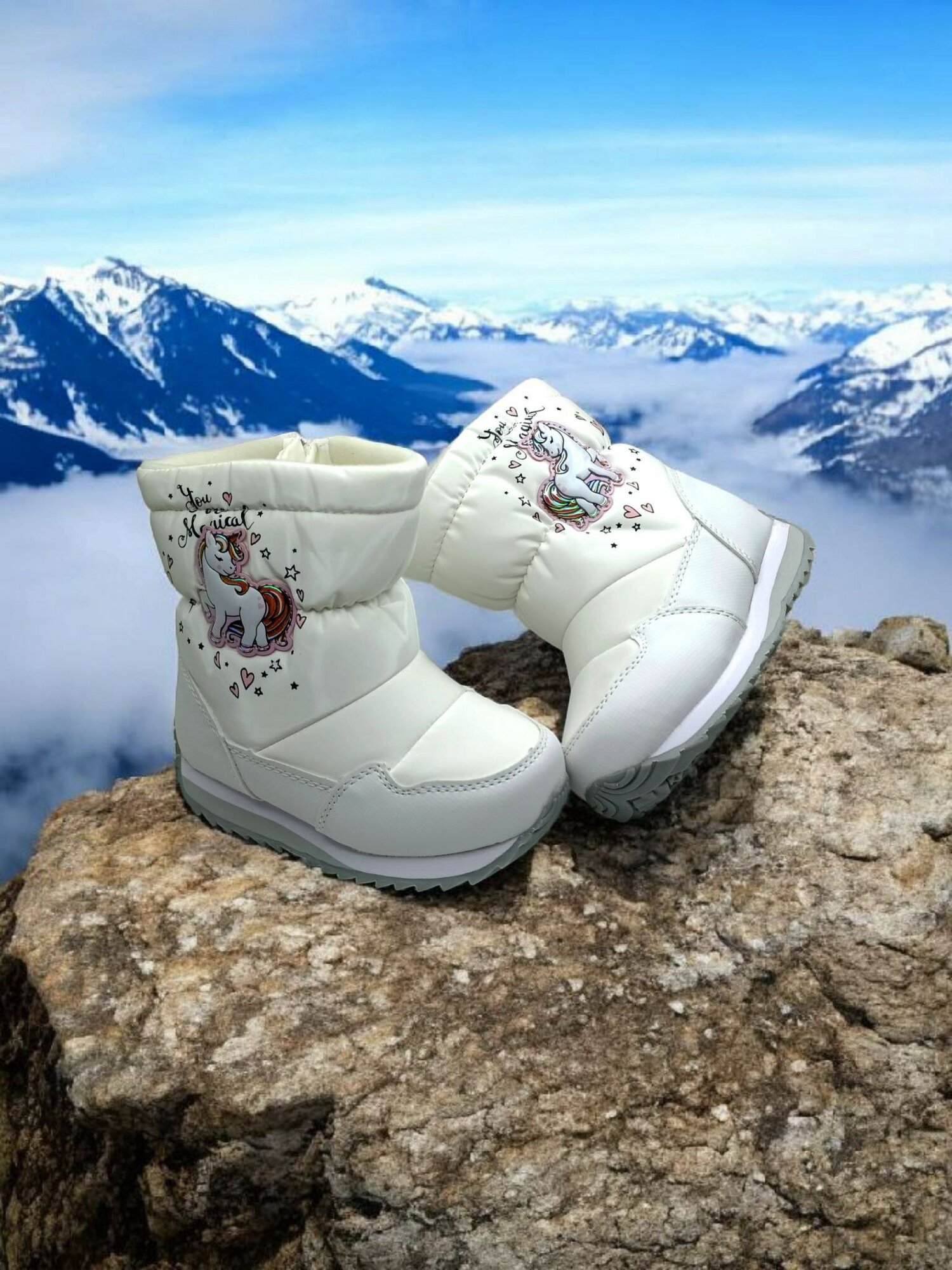 Дутики , размер 26, белый — фото 1