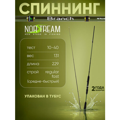 Спиннинг Norstream Branch BRS-762MH тест 10 - 40 г, 229см