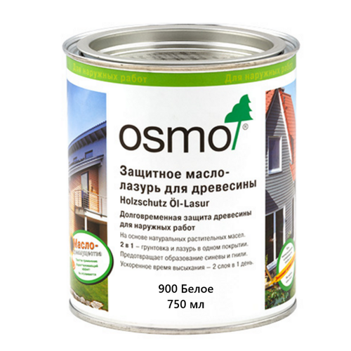 фото Защитное масло-лазурь osmo 900 белое 750 мл
