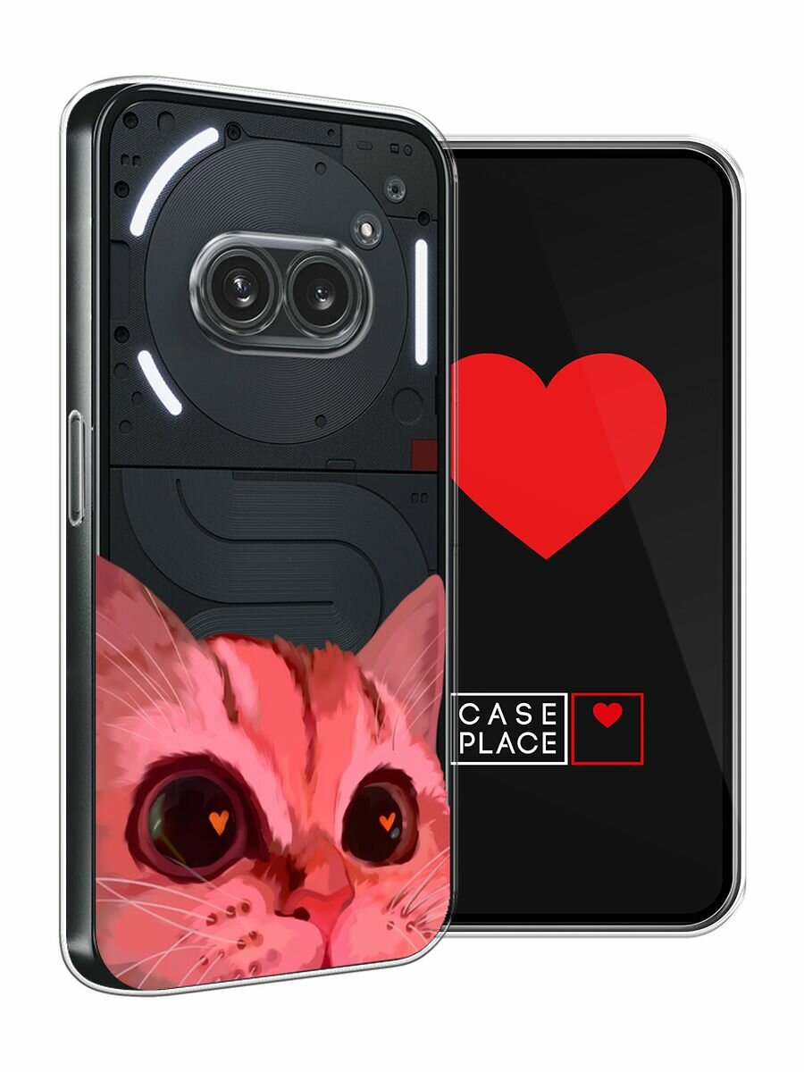 Чехол на Nothing Phone 2a/2a Plus / Нотинг Фон 2а/2a Плюс с принтом "Affectionate cat - 8 марта", прозрачный — фото 1