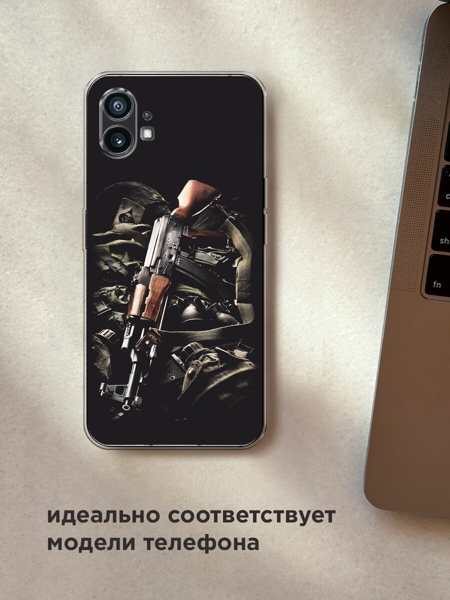 Силиконовый чехол на Nothing Phone 1 / Нафинг Фон 1 с принтом "Автомат" — фото 1