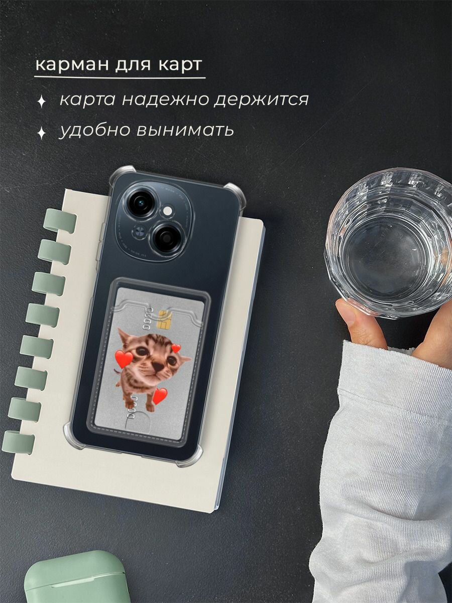 Чехол на Tecno Spark Go 1/Pop 9 (Текно Спарк Go 1/Поп 9) с картой и принтом "Ласковый котенок" — фото 1