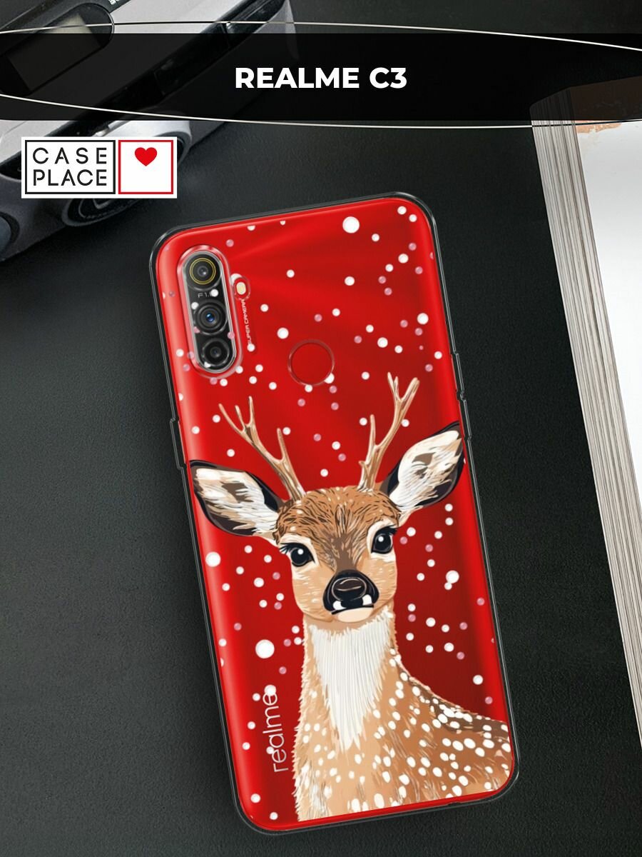 Чехол на Realme C3 / Реалми C3 с принтом "Гордый олень 3"