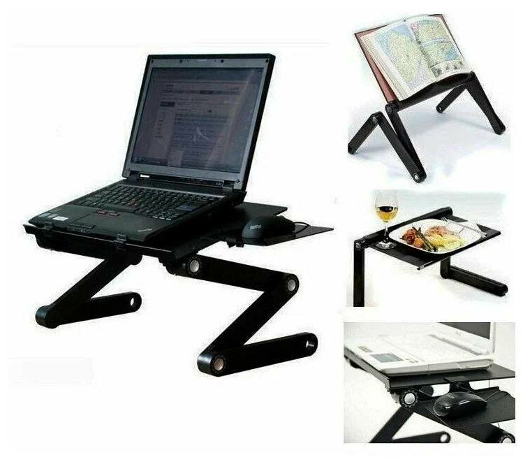 Складной регулируемый стол для ноутбука — трансформер с вентиляционными отверстиями и подставкой для мыши
