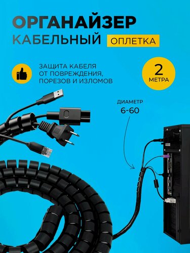Изображение товара Оплетка органайзер для защиты провода ( KS-8 ), длина 2 метра