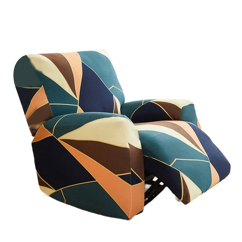 Элегантный эластичный чехол для кресла с принтом и подлокотниками 3