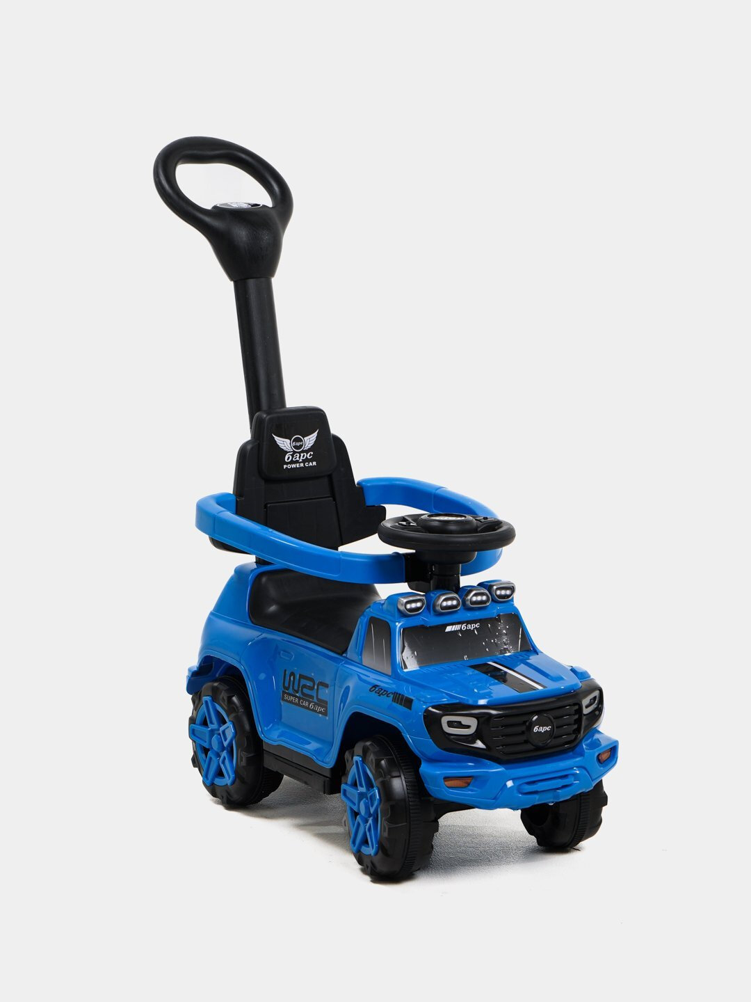 Детская машинка-толокар, с родительской ручкой, модель F1 - Синий