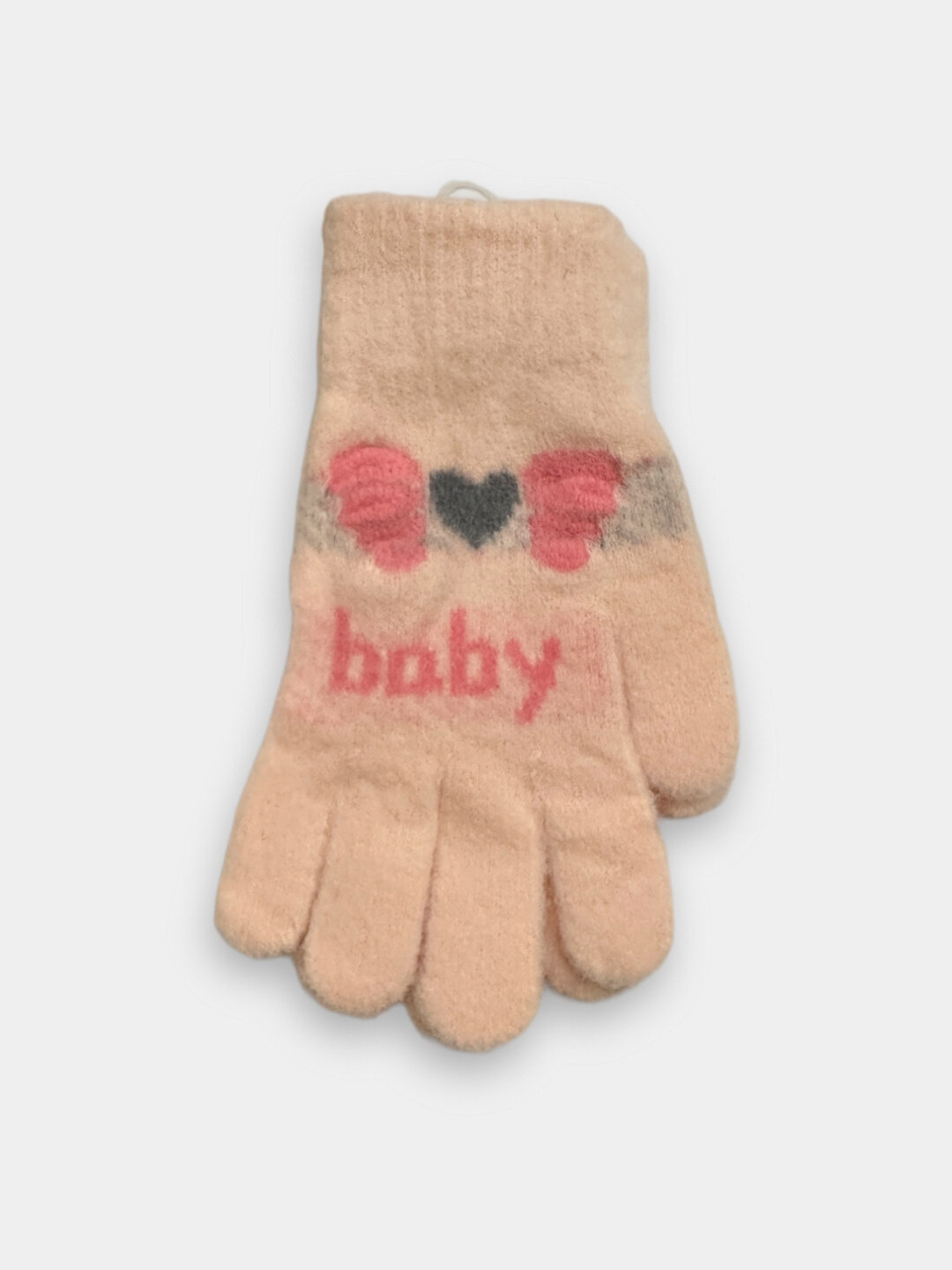 Перчатки  baby для детей, размер 3, пудровый — фото 1
