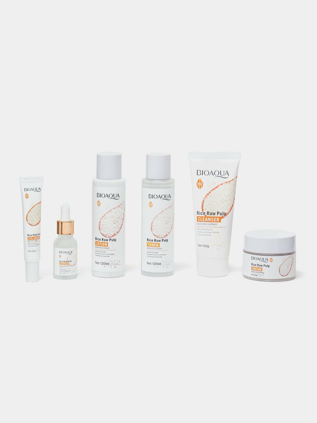 Набор для ухода за лицом Bioaqua, 6 в 1, омолаживающий, с экстрактом риса Rice Raw Pulp