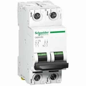 Выключатель автоматический двухполюсный 50А C C60H-DC 500В DC A9N61538 Schneider Electric