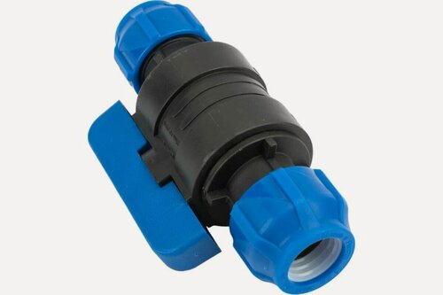 Изображение товара Кран шаровой 90 мм Valfex 121001239090, накидная гайка, для ПНД труб, PN16