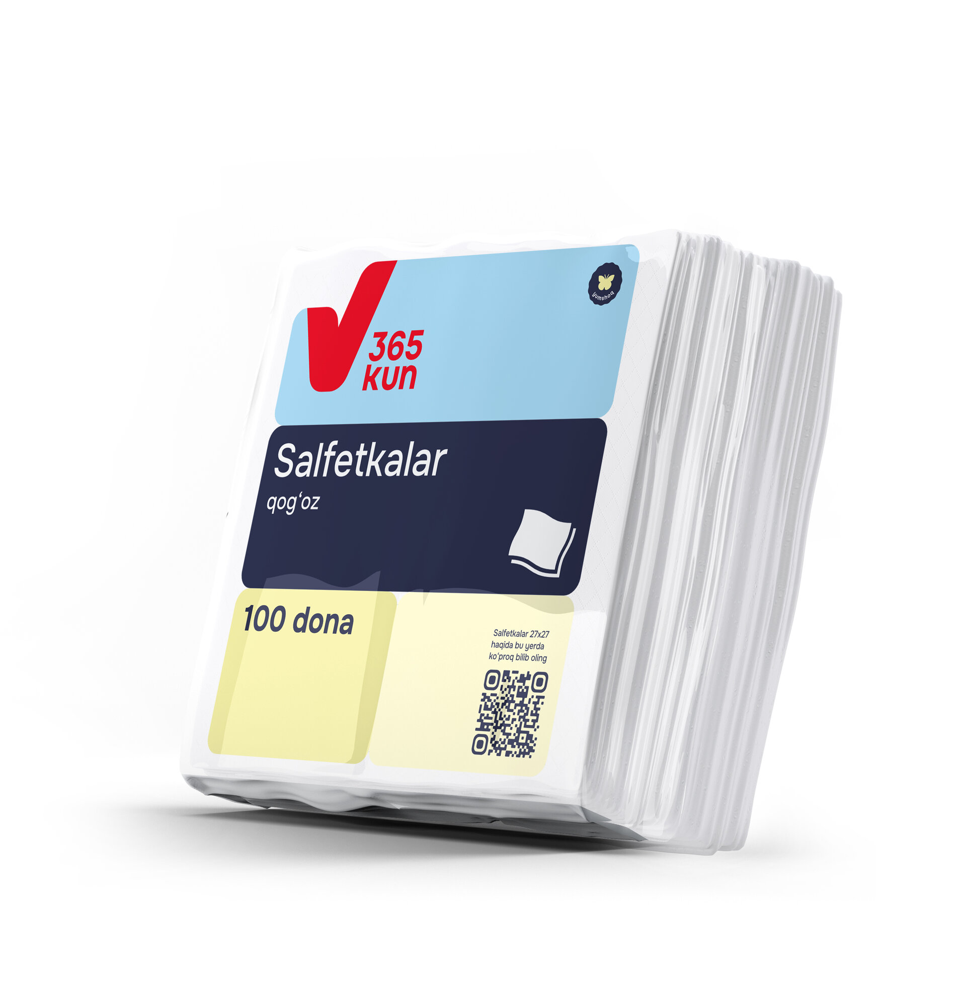 Салфетки бумажные 365 KUN, 27×27 см, 100 шт