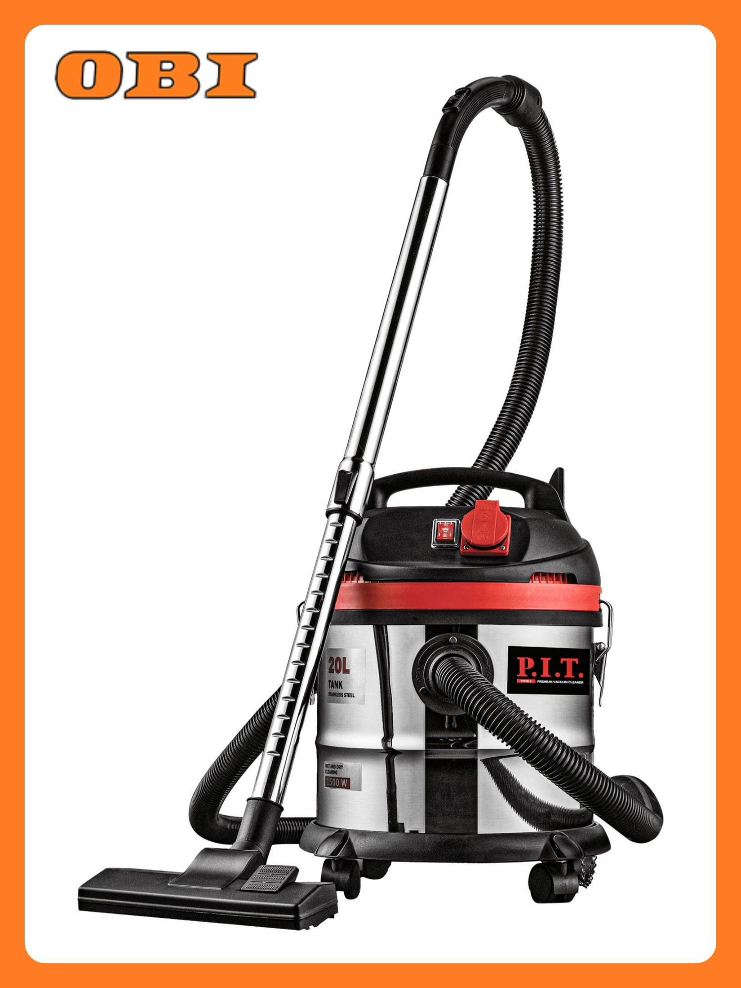 Строительный пылесос P.I.T. PVC20-C 1500Вт 20л 180мм 3м 1200Вт