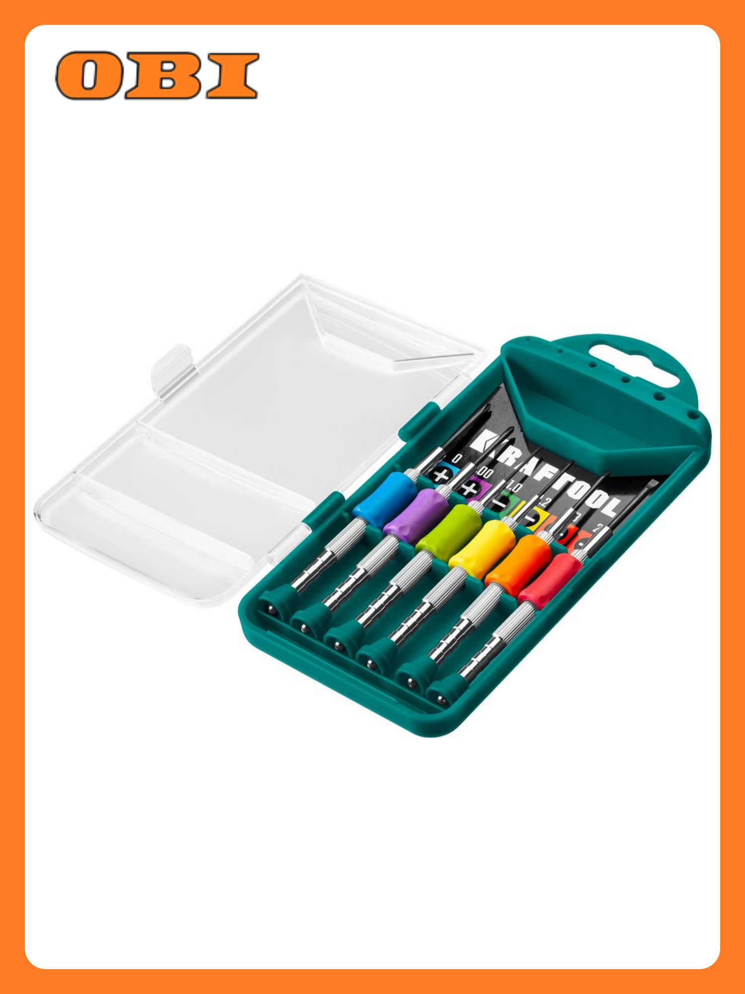 Набор отверток Kraftool для часов 6 шт металл резина кейс зеленый