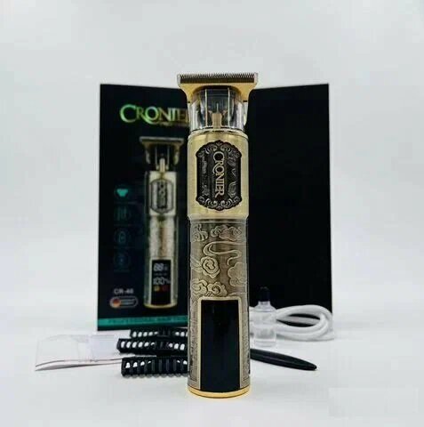 Триммер для бороды, усов, бровей Cronier CR-46 Professional, золотистый — фото 1