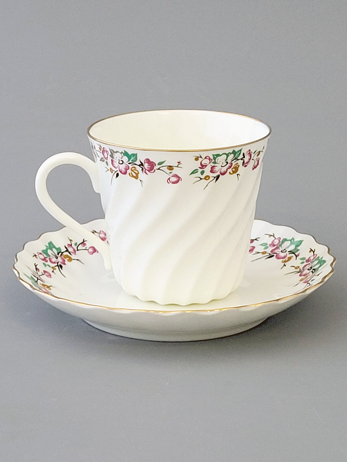 Кофейная пара, рисунок "Весенний" форма Витая, 155 мл. , Императорский фарфоровый завод — фото 1