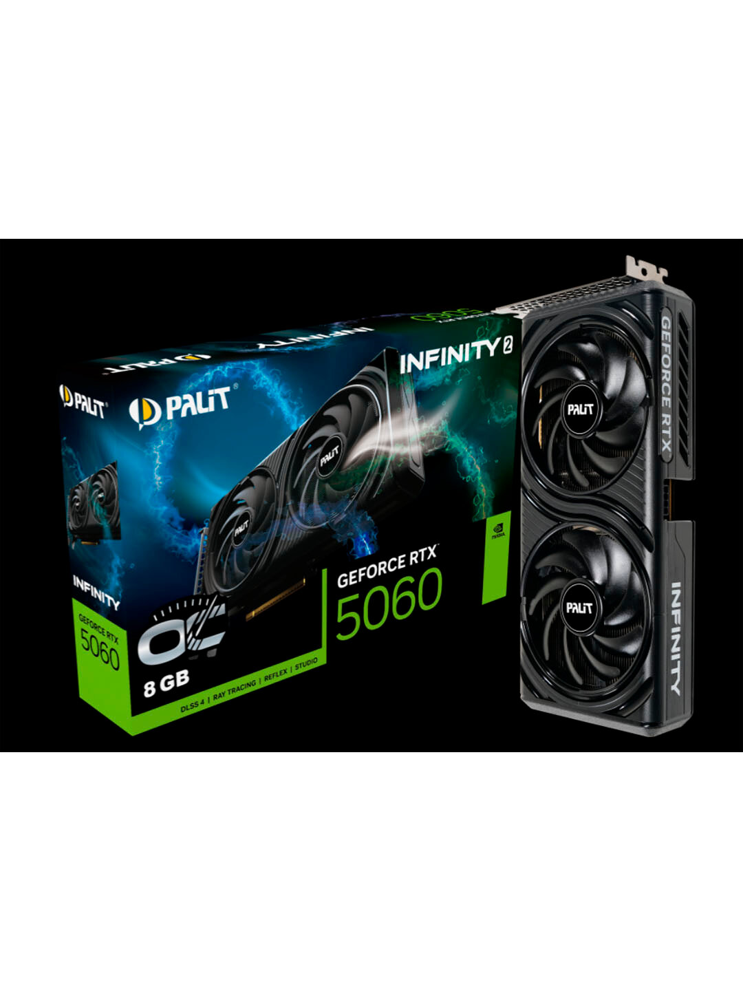 Видеокарта Palit GeForce RTX 5060 8ГБ Infinity 2, GDDR7, HDMI, 128 бит, 3-DP