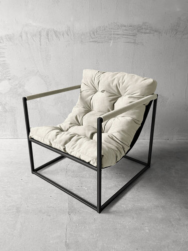 Изображение товара Кресло для отдыха Лофтовик ++ с мягкими подлокотниками, белый велюр