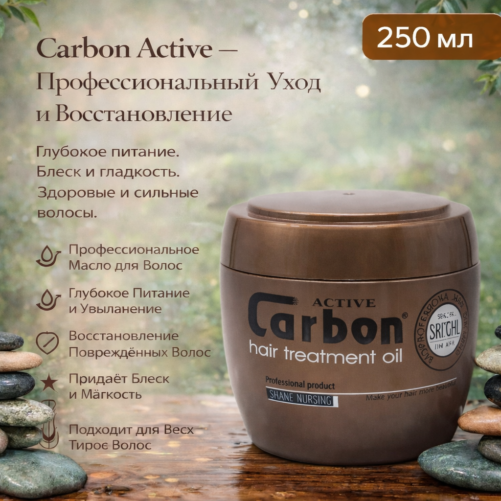 Бальзам для волос Active Carbon, углеродный, активный, 250мл