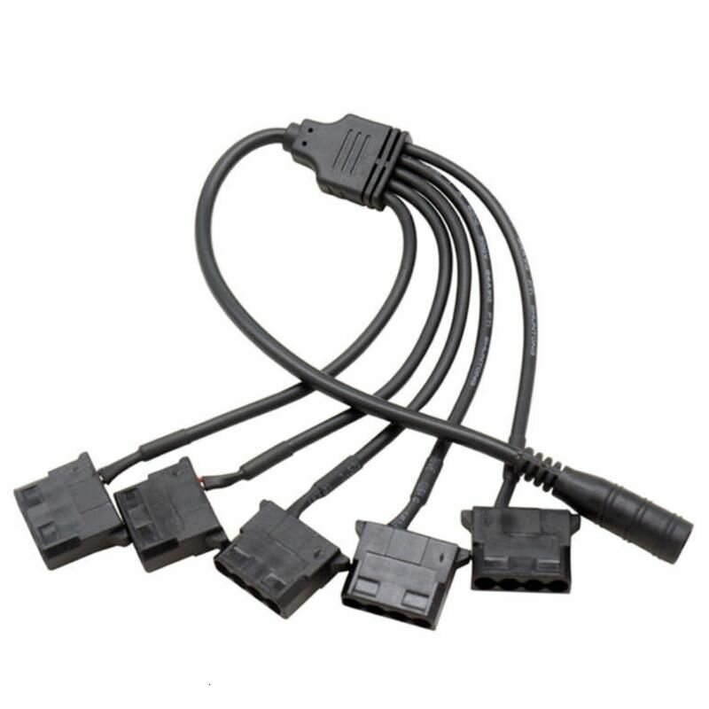 5.5x2.1mm 1-to-5 4Pin PWM адаптер для вентиляторов, - Большой 4-КОНТАКТНЫЙ