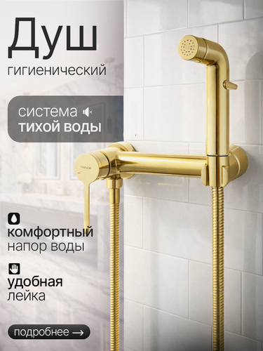 Изображение товара Гигиенический душ для унитаза со смесителем TRIGOR V18-TT-253 цвет золото