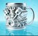 Кружка "Двигатель V8", Серебристо-белая чашка из смолы 200ml 1 шт