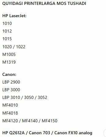 Canon 2900 универсальный картридж. 7Q HP Q2612A/Canon 703/Canon FX10 - аналоги для использования HP 1010 canon 2900/3000/mf4010/4018 — фото 1