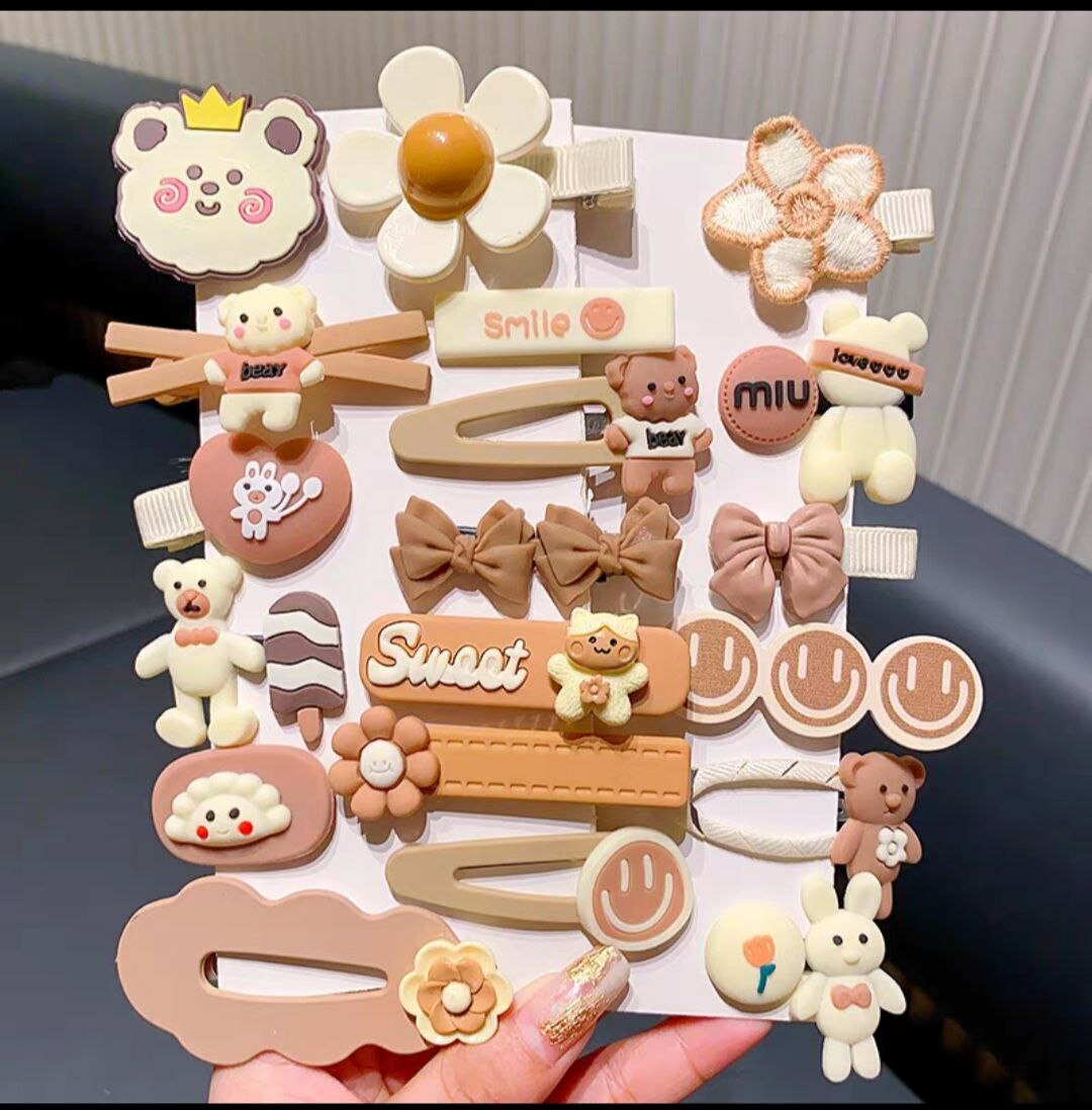 Заколки CORG, для девочек, металл, пластик, силикон, голубые — фото 1