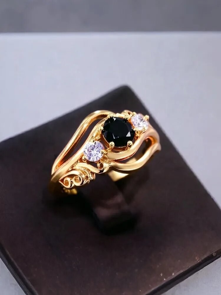 Кольцо, размер 18, золотой — фото 1