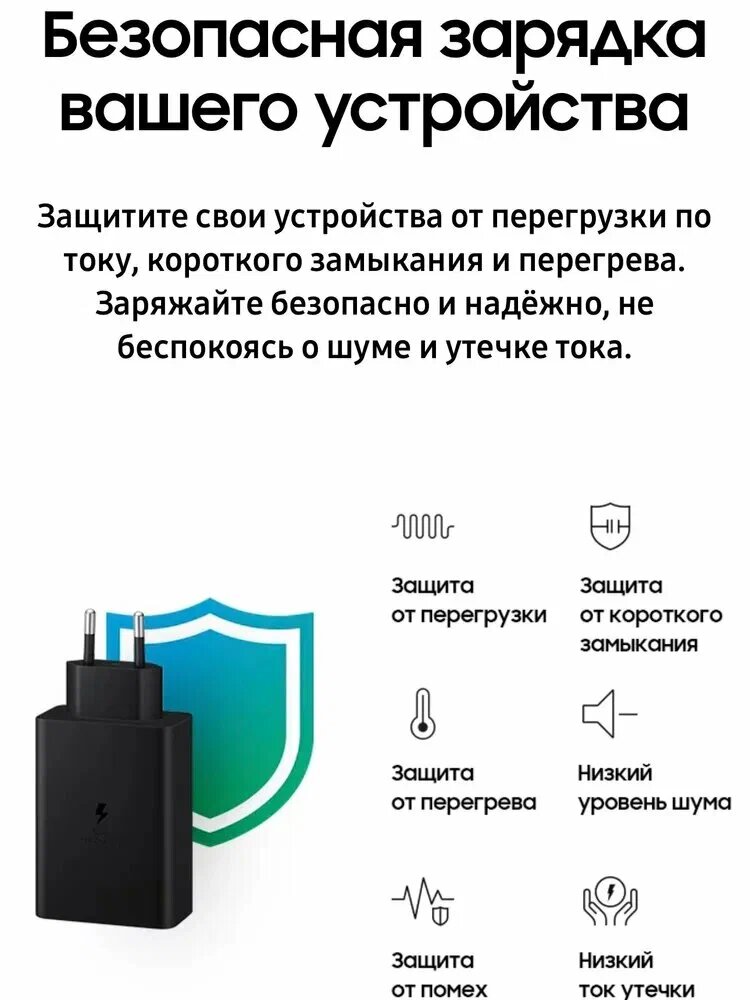 Адаптер зарядки Samsung 65W PD Type-C, мощная быстрая зарядка — фото 1
