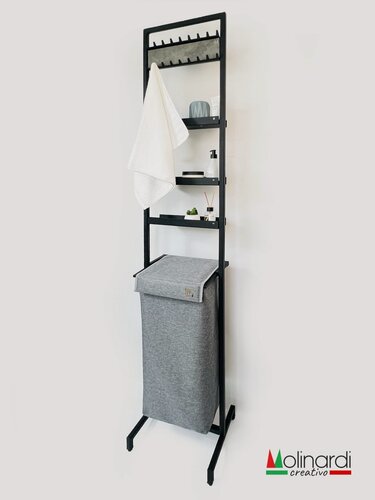 Изображение товара Корзина-стеллаж Molinardi Creativo, для белья, 30х36х190 см, 48 л, черная