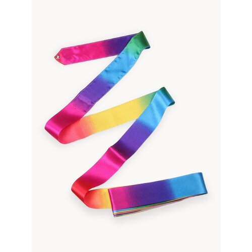 Лента гимнастическая INDIGO, без палочки, длина 4м, цвет Радуга