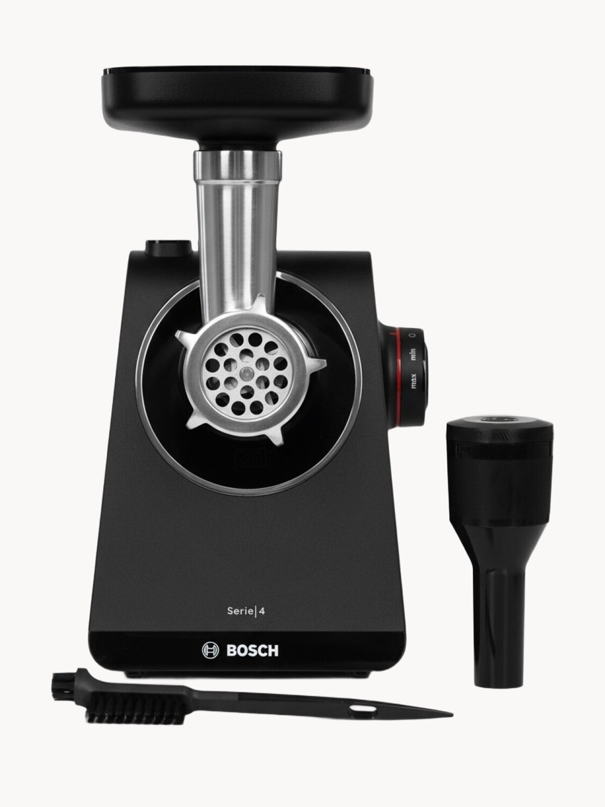 Bosch Мясорубка электрическая MFWS440B, Serie 4, 1900Вт, 2,5 кг/мин, 8 насадок, планетарный редуктор, для колбас, черная