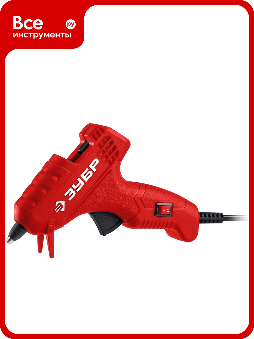 Термоклеевой электрический пистолет ЗУБР Мастер 7, d 7 мм, 5 г/мин 06851-7