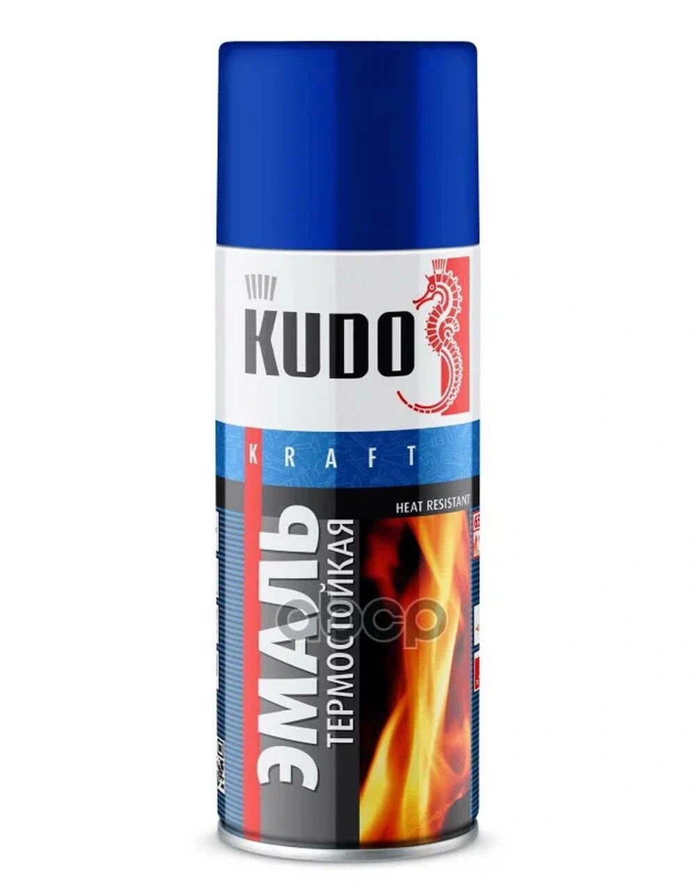 Эмаль Kudo, KU-5004 KU5004, термостойкая, синяя, аэрозольная, 520 мл